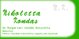 nikoletta kondas business card
