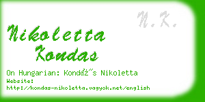 nikoletta kondas business card